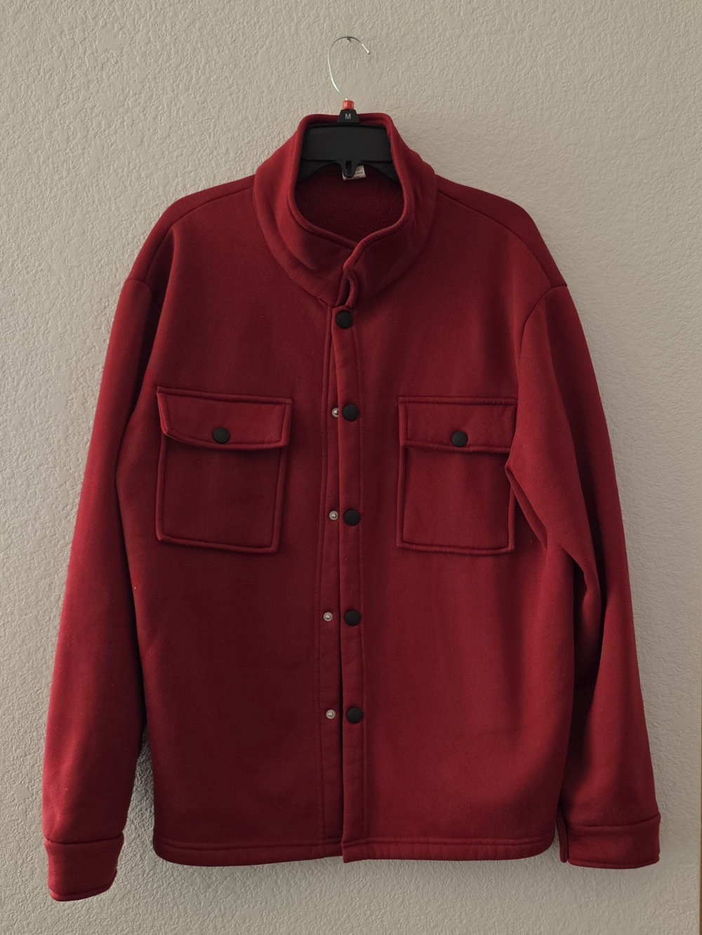 Men's Red Button-Front Jacket